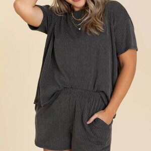 LOVELY MELODY Comfy Rib Top and Short Set